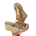 thumbnail image 4 of Summer Sandals for Women Fashionable Casual Versatile Beach Wedge Sandals Round Toe Open Toe Slippers, 4 of 9