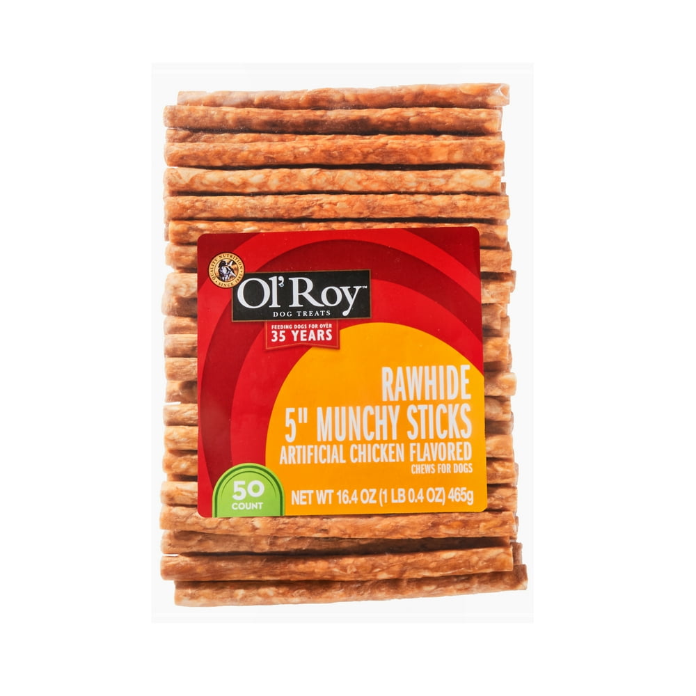 Ol' Roy Chicken Flavor Rawhide Munchy Sticks Dog Chews, 5", 16.4 Oz
