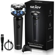 Sejoy Men's Electric Shaver, 3D Head Electric Razor Cordless Rechargeable Face Beard Trimmer, LCD Indicator