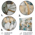 thumbnail image 3 of Designart "Mosaic Floral Design Golden Blue II" Floral Metal Art Print, 3 of 5