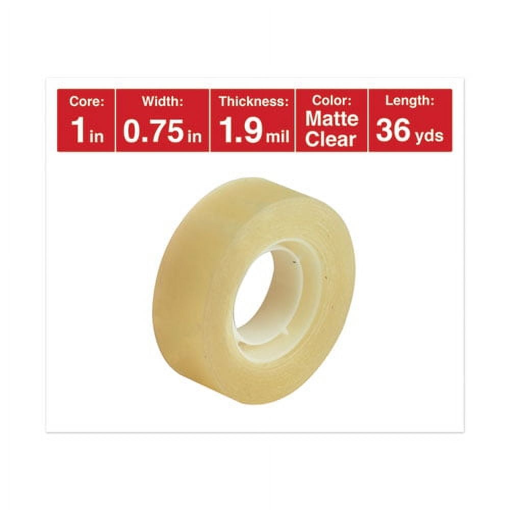 Invisible Tape, 1" Core, 0.75" X 36 Yds, Clear, 12/pack | Bundle of 10 Packs