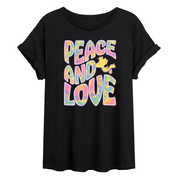 Peanuts - Peace & Love - Woodstock - Women's Oversized T-Shirt