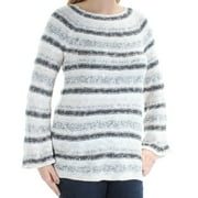 STYLE & COMPANY Womens 1304 Ivory Striped Metallic Sweater L Petites B+B
