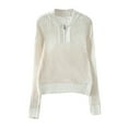 thumbnail image 4 of Fgnfyis Women Fashion Knit Sweater Long Sleeve Lightweight Pullover Top with Color Matching for Casual Wear Beige XL, 4 of 9