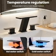 thumbnail image 4 of Modern 8 in. Waterfall Widespread 2-Handle Bathroom Faucet, Matte Black Finish, Pop-Up Drain, Spa-Inspired Design & Easy Installation, 4 of 11