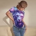 thumbnail image 3 of Rateoe Cool Lion Head Printed Women Rash Guard Short Sleeve,Tummy control Swimsuit Surfing Swimsuit Bathing Suit Short-sleeved Onesie UPF 50+, 3 of 6