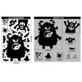 thumbnail image 1 of Pegatina de puerta de calabaza de mano de esqueleto negro, decoración de fiesta de fantasma, pegatina de pared de boca de cicatriz, feliz Halloween, 1 of 4