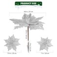 thumbnail image 2 of DiMaddie 12 Pcs Glitter Poinsettia Flowers for Xmas Tree Decoration, 2 of 6