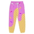thumbnail image 2 of Melting Ice Cream Sweatpants For Girls Boys Pants Drawstring Elastic Waistband Sweatpants Ice Cream Cone Pattern Funny Jogging Baseball Style Sports Pants Hot Pink 12-13 Years, 2 of 5