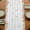 thumbnail image 5 of Table Runners 90 Inches Long Dress Scarves, Pink Floral Easter Farmhouse Coffee/Dining/Kitchen Table Runner for Living Room, Spring Flowers Grey Plaid Pastoral 13x90 Inch, 5 of 9