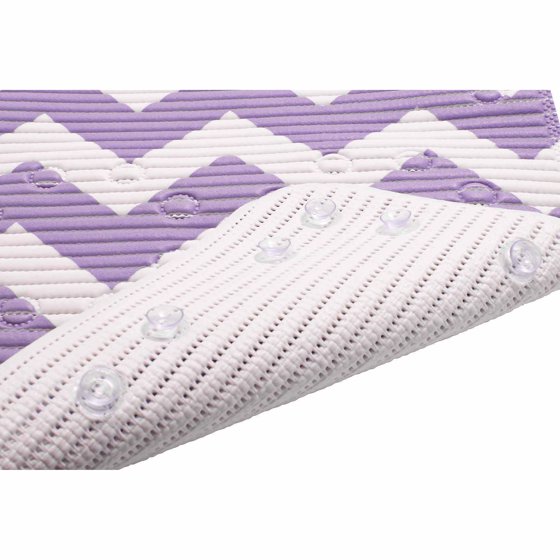 Mainstays Softex Designer Cushion Bath Mat, Chevron Violet Sky