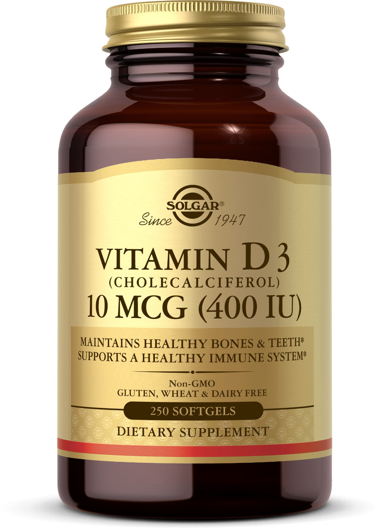 Solgar Vitamin D3 (Cholecalciferol) 10 MCG (400 IU) Softgels 1 ea (Pack