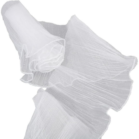 10 Yards/9.2m Ruffle Pleated Organza Lace Trims White Organza Ruffle Ribbon Ruffle Pleated Lace Trim Tulle Ruffle Lace Border Trim for Craft Sewing Dress Bag Cake Decoration for DIY