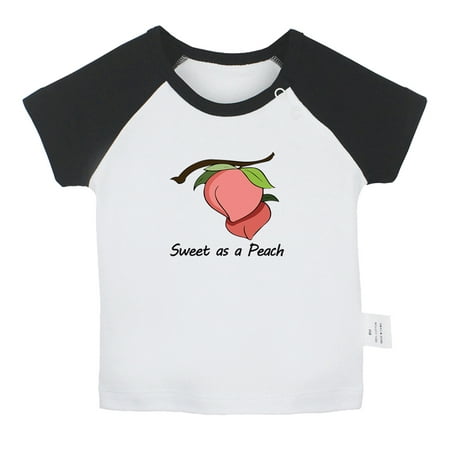 

iDzn Sweet as a Peach Novelty T shirt For Baby Newborn Babies T-shirts Infant Tops 0-24M Kids Graphic Tees Clothing (Short Black Raglan T-shirt 0-6 Months)