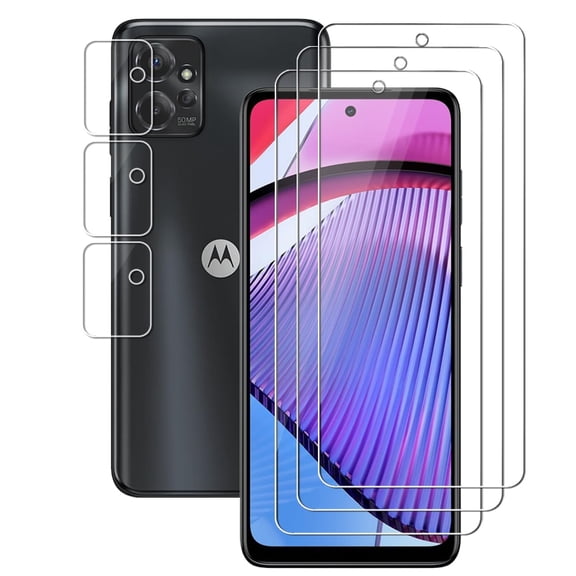 (3 3) for Motorola Moto G Power 5G 2023 (3 Pack) Tempered Glass Screen Protector and (3 Pack) Camera Lens Protector