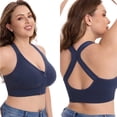 thumbnail image 4 of Mifsaly Plus Size Front Closure Bra for Women Wireless Sports Bralette with Zipper Wide Straps Full Coverage Support Comfort Bras Workout Underwear, 4 of 6
