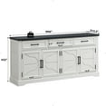 thumbnail image 4 of T4TREAM Farmhouse Sideboard Storage Cabinet with 3 Drawers & 4 Doors, 66'' Wide Buffet Cabinet for Dining Room, White, 4 of 7