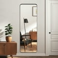 thumbnail image 3 of Aluminum Alloy Full-length Mirror Round Corner Deep Mirror 63"x20",with Bracket,Black, 3 of 7