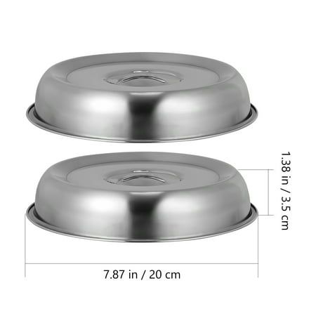 

Frcolor 2Pcs Household Food Cover Stainless Steel Steak Cover Oilproof Food Cover