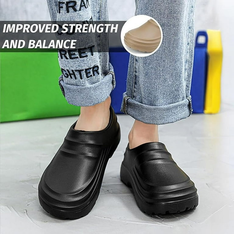 Zuecos Chef Unisex Armadillo - Antideslizantes, Impermeables Y Resistentes Al Aceite Para Cocina, Hospital, Jardín (Negro, Talla 39-40)