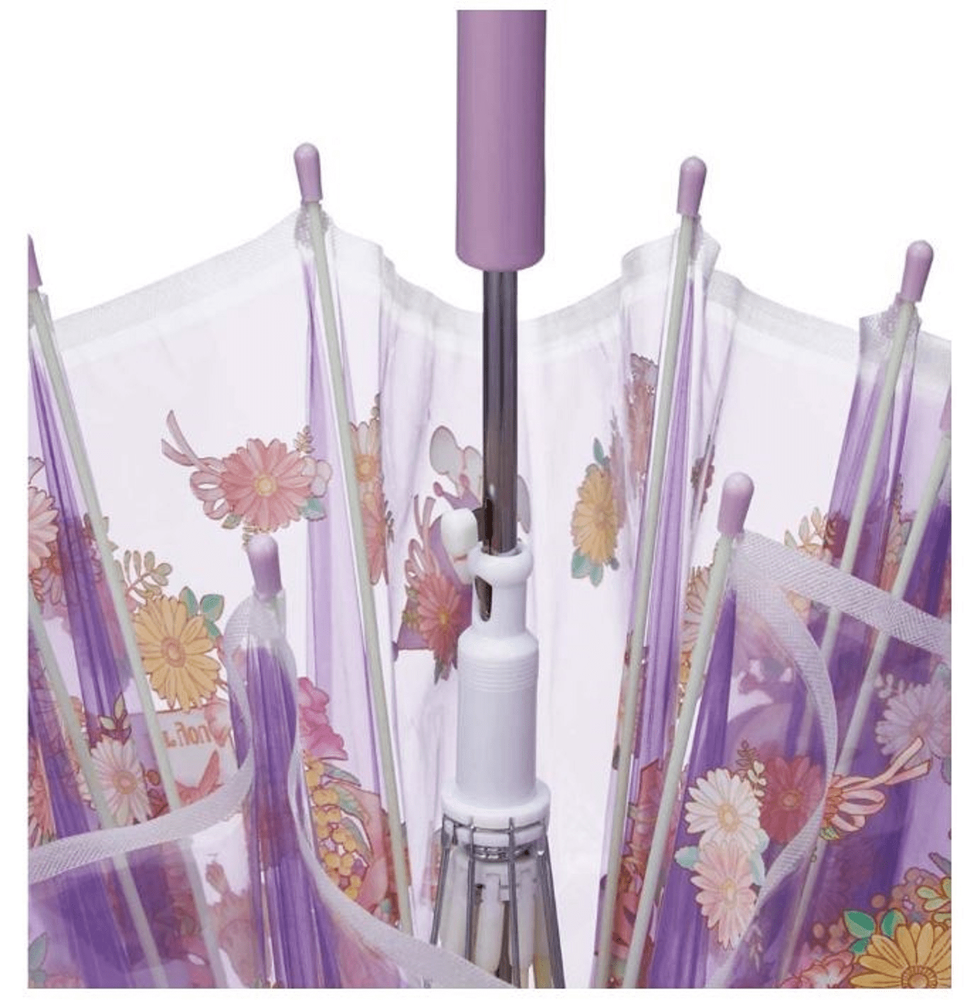 Sanrio Kuromi Transparent Stick  Rain Umbrella, Purple, 1