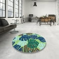 thumbnail image 3 of Ahgly Company Indoor Round Patterned Algae Green Area Rugs, 5' Round, 3 of 6