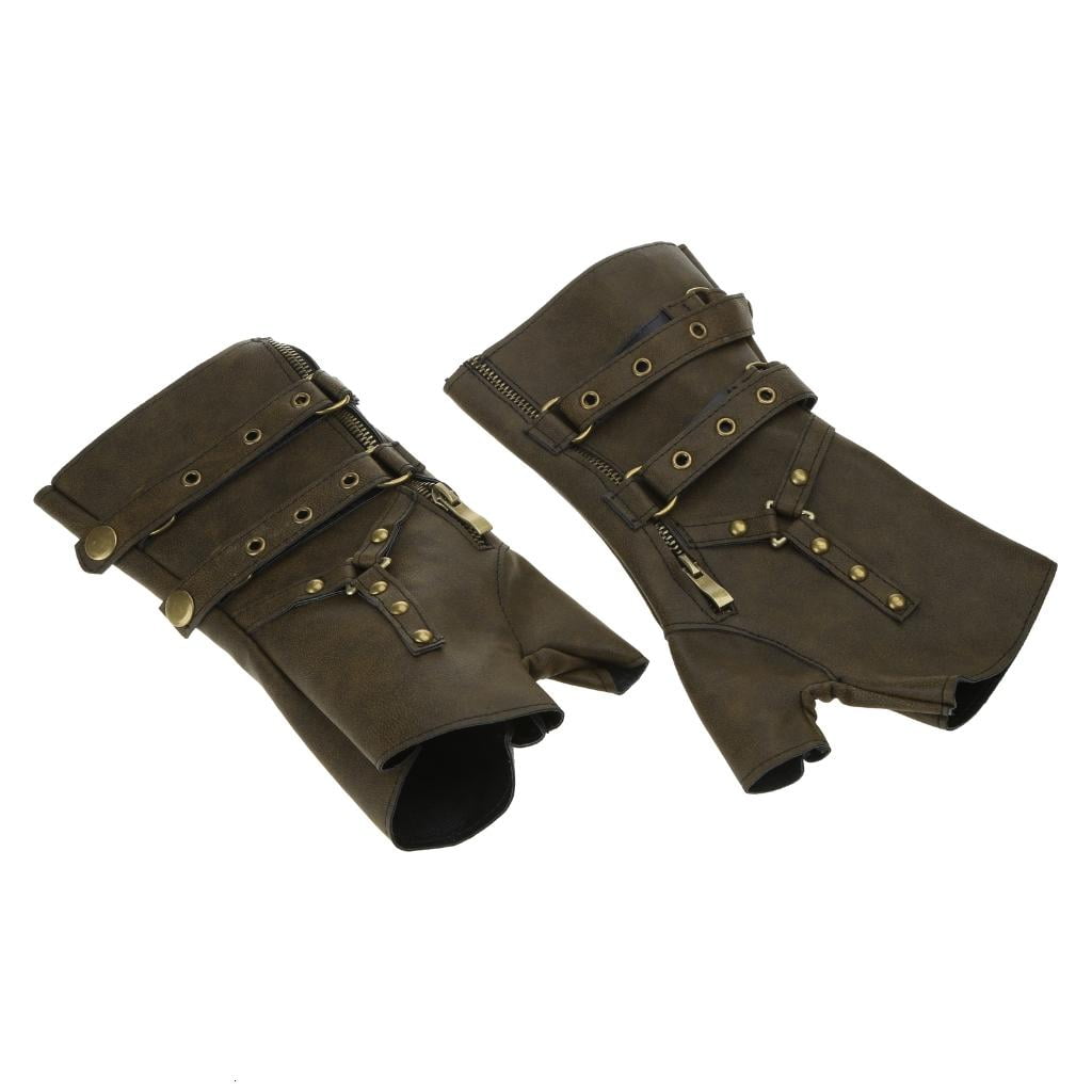 Giaone Steampunk Fingerless Gloves Custume Medieval Vintage Boxing Gloves
