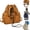Caramel, variant on Large-Capacity Drawstring Convertible Tote Backpack,Lightweight Nylon Multi-Compartment with Anti-Theft Pocket,Solid-Color Shoulder Bag for Work Travel Shopping (Caramel)