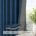 thumbnail image 5 of Pitalk Navy Blue Blackout Curtains for Living Room 84 Inch Length 2 Panels Set Back Tab Pocket Faux Linen Window Drapes Thermal Insulated Room Darkening Curtain for Bedroom Boys 52 x 84 Long Dark Blue, 5 of 18