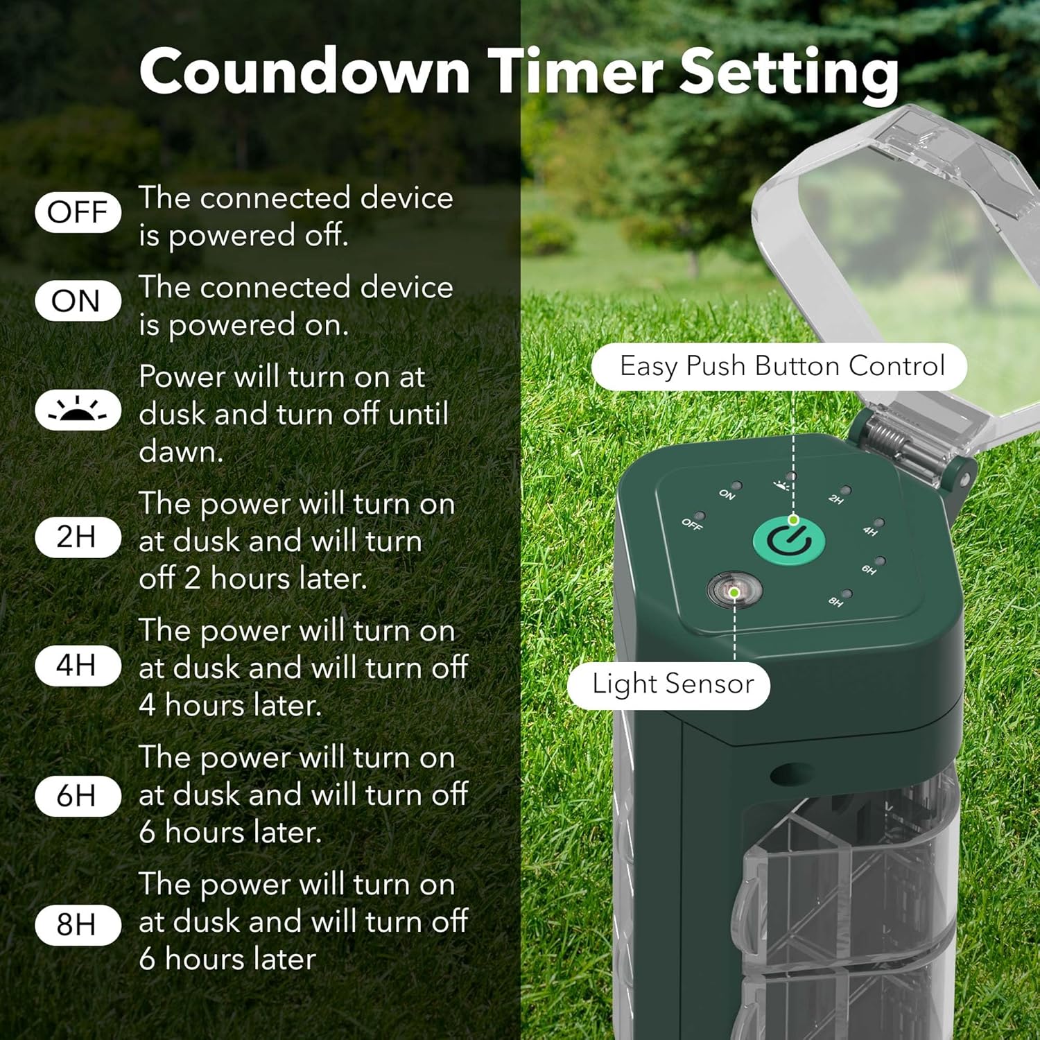 HBN Outdoor Power Strip Timer with Photocell photo 2