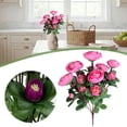 thumbnail image 2 of Artificial Camellia Rose Bouquet Fake Silk for Home Decor Wedding Centerpiece Vase, 2 of 9