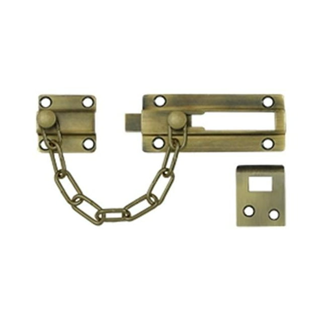 Chaîne de Protection de Porte - Pêne de Porte, Laiton Antique - Laiton Massif