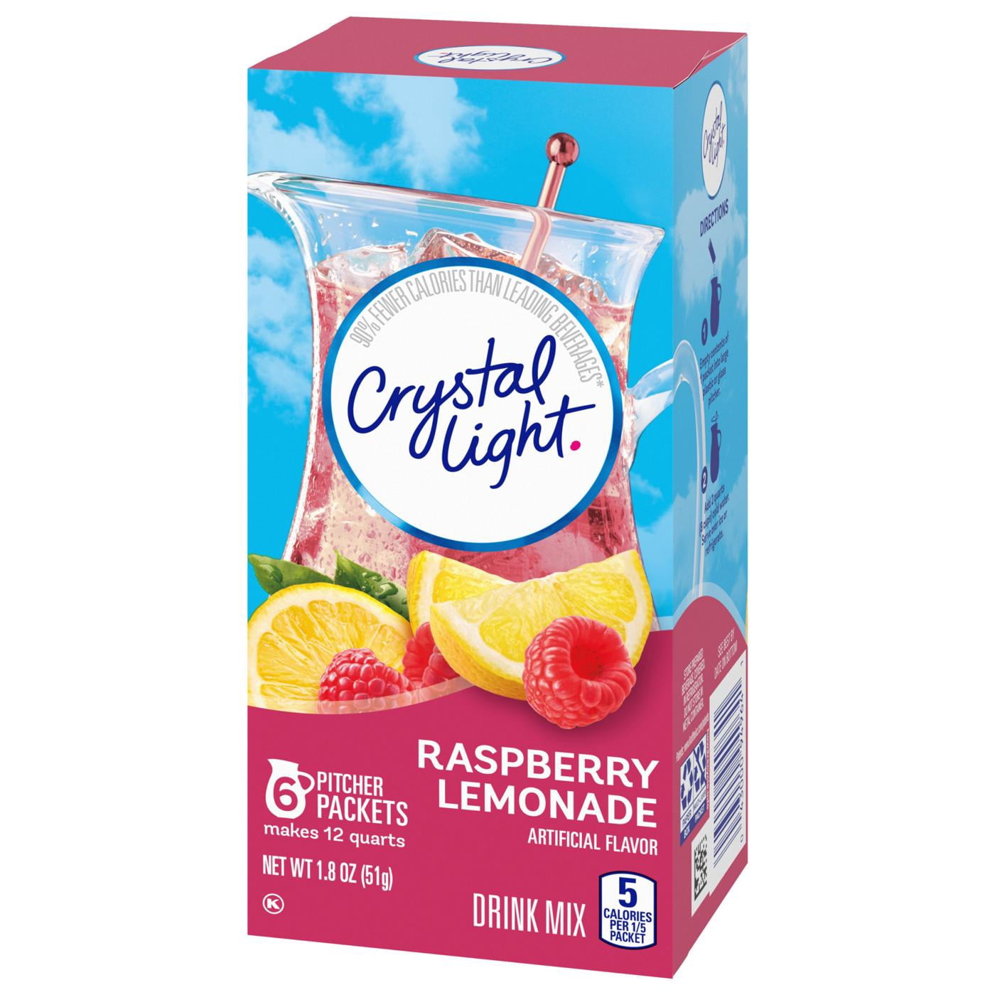 Crystal Light Raspberry Lemonade Drink Mix, 6 ct, 1.8 oz, Pack of 4