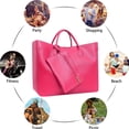 thumbnail image 4 of Bolso de playa rosa, bolso tote para hombre y mujer, bolso de viaje de playa, bolso tote lavable, bolso hueco para la playa, bolso de silicona para el mercado deportivo, 4 of 7