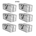 thumbnail image 1 of QUTETN Large Storage Clothing Storage Bags with Cart  Blue & Clear  4 Pack, 1 of 8