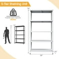 thumbnail image 4 of Costway 3PCS 5-Tier Étagère en Métal Réglable Robuste Utilitaire Rack de Stockage Blanc, 4 of 9