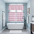 thumbnail image 3 of Pink Striped Kitchen Curtains Sets for Windows 36 Inch Length, Farmhouse Vintage Stripes Rod Pocket Window Treatments Tier Curtains and Valances Set for Bedroom/Bathroom, 3 of 8