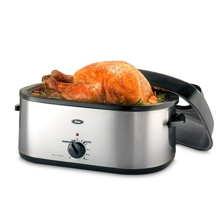 Oster 20-Quart Roaster with Self-Basting, High-Dome Lid Brushed Stainless Steel