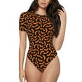 thumbnail image 1 of Balery Halloween Bat Body de cuello redondo de manga corta para mujer Tops de manga corta Tops básicos-X-Large, 1 of 7