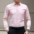 thumbnail image 2 of Men's Shirts Long Sleeve Drill Button Business Formal Social Wrinkle, 2 of 13
