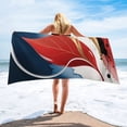 thumbnail image 6 of Abstract Navy Blue Burnt Orange Microfiber Beach Towel Absorbent Compact Towels for Swimming Pool Beach Travel Things for Vacation Essentials Adult Gift,61.4×30.3Inch, 6 of 8