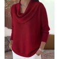 thumbnail image 4 of Sweater for Women Knit Winter Clothes Casual Loose Sweaters Fall Fashion Cowl Neck Long Sleeve Trendy Pullover Red XXXL, 4 of 7