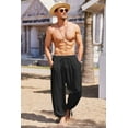 thumbnail image 3 of COOFANDY Men&Women Cotton Linen Harem Pants Drawstring Casual Cropped Trouserss Lightweight Loose Beach Yoga Pants with Pockets, 3 of 10
