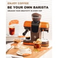 thumbnail image 3 of i Cafilas 20 Bar Semi Automatic Espresso Machine with Built-in Grinder&Steam Wand, Pre-Infusion, NTC Temp Control, 58mm Single/Double Portafilter, Removable Water Tank & Drip Tray(White), 3 of 12