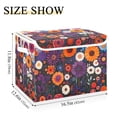 thumbnail image 5 of Yayeee Collapsible Cube Storage Bin with Lid Fabric Closet Decorative Basket with Handles, Purple Flowers, 5 of 7