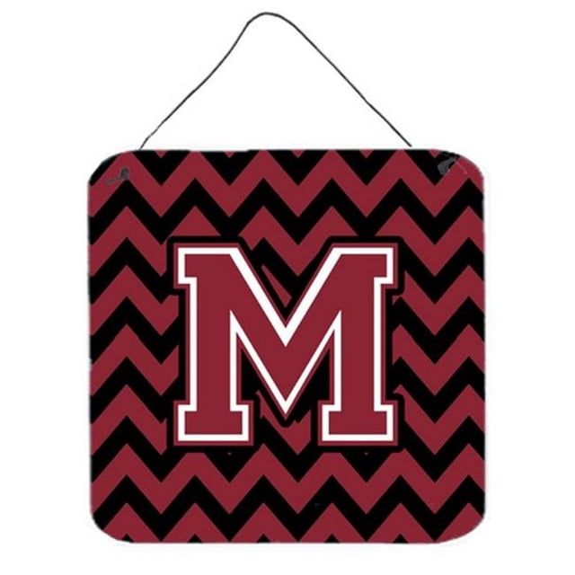 Letter M Chevron Garnet & Black Wall or Door Hanging Prints