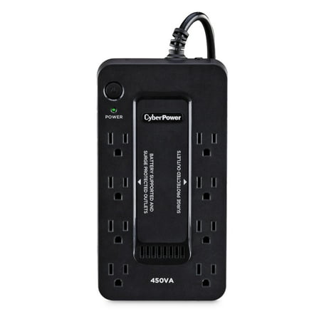 CyberPower SE450G1 Battery Backup UPS, 450VA, 120V, 8 Outlets, Standby-Includes USB Cable and Manual