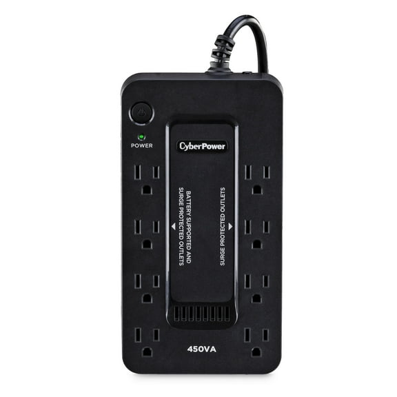 CyberPower SE450G1 Battery Backup UPS, 450VA, 120V, 8 Outlets, Standby-Includes USB Cable and Manual