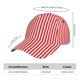 thumbnail image 2 of Fotbe Red And White Stripes Gorro Clásico de Béisbol, Gorra Ajustable con Broche Snapback, Gorro de Exterior de Algodón Suave, 2 of 6