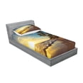 thumbnail image 2 of Ambesonne Colorful Fitted Sheet & Pillow Sham Set, Exotic Beach Sunset, Twinxl, Multicolor, 2 of 2
